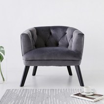 마켓비 VARKA 1인용 벨벳 소파 3311, 그레이