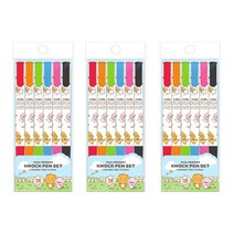 아이콘스 카카오 6색 볼펜 0.48mm 세트, 혼합색상, 3세트