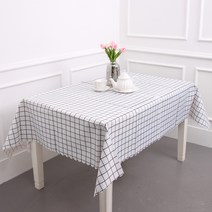 에스엠파티 4인용 방수 식탁보 + 더스트백, 화이트 스퀘어, 4인(183 x 147cm)