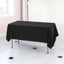 에스엠파티 박음질 마감 행사용 테이블보, 블랙, 6인(330 x 155cm)