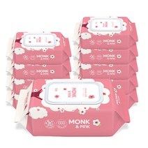 몽크앤핑크 유아 물티슈 캡형, 72매, 10팩