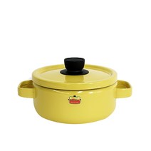 후지호로 솔리드 법랑 양수 냄비 + 뚜껑, 20cm, 옐로우