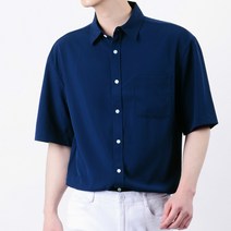 타운클로 남성용 스판 세미 오버핏 반팔 셔츠