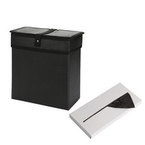 [km모터스쓰레기통] 케이엠모터스 알라딘 차량용 쓰레기통 II 덮개형 블랙 + 비닐 봉투 50p 세트, 1세트