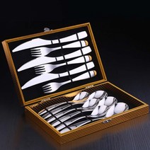 쿠킹스 양식 커트러리 3인 세트, 혼합색상, 케이스 + 나이프 3p + 포크 3p + 스푼 3p + 티스푼 3p