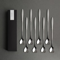 인스푼 엔젤하트 롱티스푼 + 스티커 + 케이스, 실버, 8p