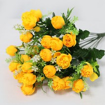 조아트 조화 성묘꽃 12대 케이라로즈 3p, 옐로우