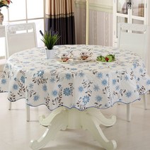 마켓감성 플라워 원형 PVC 방수 식탁보, 타입5, 180cm
