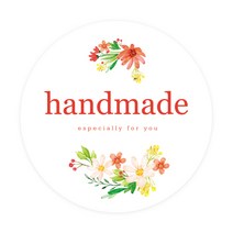 도나앤데코 6cm원형 스티커, 002 4핸드메이드043 센트 handmade, 60개
