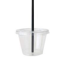 평면 투명 머핀컵 소 + 빨대, 100세트