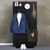 타공판 센터형 스탠드 L 66 x 120 cm, 블랙