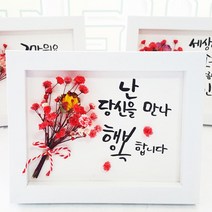 지나로즈 드라이플라워 캘리그라피 액자, 당신을 만나 행복합니다