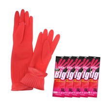 마미손 고무장갑 레드 XXL, 특대(XL) 이상, 5개