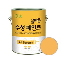 페인트인포 올바른 수성 페인트 4L, 시트러스옐로우, 1개