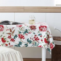 데코토닉 로제트 린넨 식탁보, 혼합색상, 6인용(130 x 210 cm)