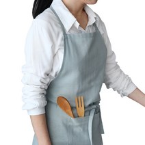 Natural365 후스 헤링본 에이프런 앞치마, 민트, 1개