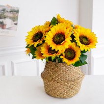 더플라워마켓 조화 햇살쨍쨍 7송이 해바라기부쉬, 혼합색상