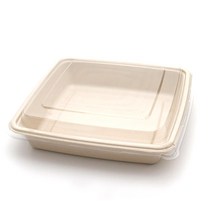 포장대장 펄프 사각트레이 일회용도시락 뚜껑포함 1400ml, 1개입, 75개