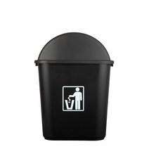스윙타입 인테리어 쓰레기통 30L, 슬림 블랙, 1개