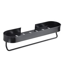 모나코올리브 메탈라인 라운딩 멀티선반 타월바형 30cm + 실란트픽스, 블랙, 1세트
