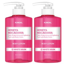 쿤달 퓨어 라이트 바디로션 화이트머스크향, 500ml, 2개