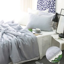 메종텍스타일 벨라 레이스 린넨 텐셀 여름이불, 그레이