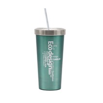 핫콤 보냉보온 스트로우 텀블러, GREEN, 550ml