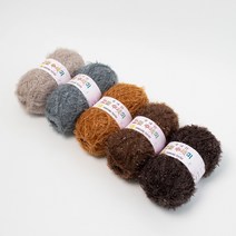야나 고급 수세미실 80g x 5종 + 인쇄 도안 8종 세트, 1세트, 06 브라운