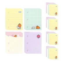 핑크풋 2000 당근 코딱지 다이어리 리필지 5p 세트, 100매