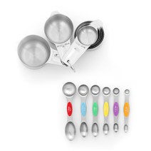 홈쿡 눈금 계량컵 7종 + 양면 계량스푼 6종 세트, 혼합색상