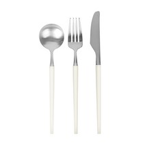 골든벨금속 솔리드 양식기 1인조 세트, 화이트, 디너스푼 + 포크 + 나이프