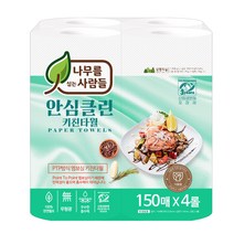 나무를심는사람들 안심클린 천연펄프 키친타월 150매, 4개입, 1개