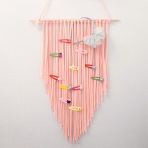 비솔 마크라메 헤어핀 정리대, 핑크