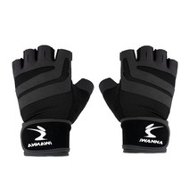 아이워너 트레이닝 글러브 2중 밴드 헬스장갑 좌우 세트, 블랙