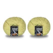 미소털실 뉴애니울 뜨개실 50g x 2p, 6026 옐로우 그린, 180m