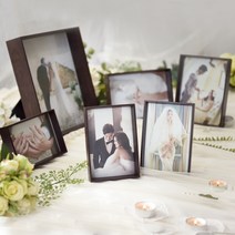 우드로하우스 웨딩포토테이블 우드 웨딩액자세트 미니세트 6p, 월넛