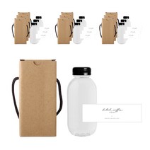 버블밀크티 병 450ml + 검정캡 + 로망스더치커피 병라벨 스티커 + 박스, 10세트