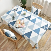 윰스 방수 식탁보, 트라이앵글블루, 90 x 90 cm