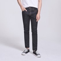 진마니아 남성용 내츄럴 슬림 흑청 스판 스키니진 MJU-659