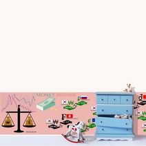 유니크만능시트벽지 색칠 낙서 그림 스티커, 환율이야기(핑크)