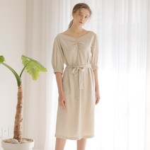 와드로브 여성용 LINEN PUFF SLEEVE ONE PIECE