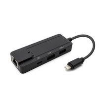 컴스 8핀 4 in 1 8PIN to USB 2Port RJ45 LAN 이더넷 컨버터 마우스 키보드 사용 FW414, 블랙