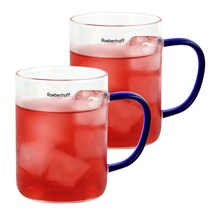 레벤호프 핸들 내열유리 머그 350ml, 블루, 2개