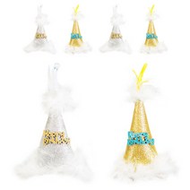 깃털 생일고깔머리띠 2종 x 3p 세트, 골드, 실버, 1세트