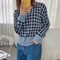 여성용 헤르 도비 라운드 니트