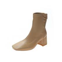 마켓에이 스퀘어헤드 미들힐 스키니 앵클부츠