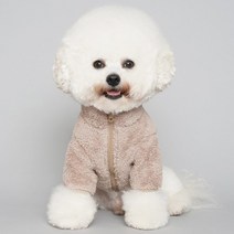 보아털 후리스 집업 강아지 옷, 핑크