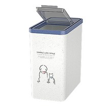 집사 필수템 위생적인 규조토 습도조절 사료 냥냥이 화장실 모래 보관함 케이스, 블루