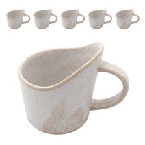 달소금 핸드메이드 도자기 종이컵 홀더 6p, 크림화이트 무광