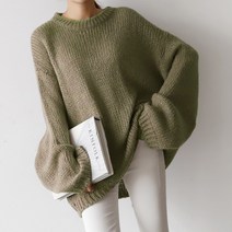 보리맘 임산부 라운드넥 니트 M352